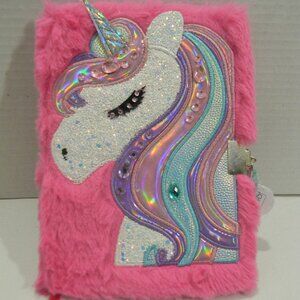 Claires Lockable Pink Unicorn Diary Journal w/Keys NWT